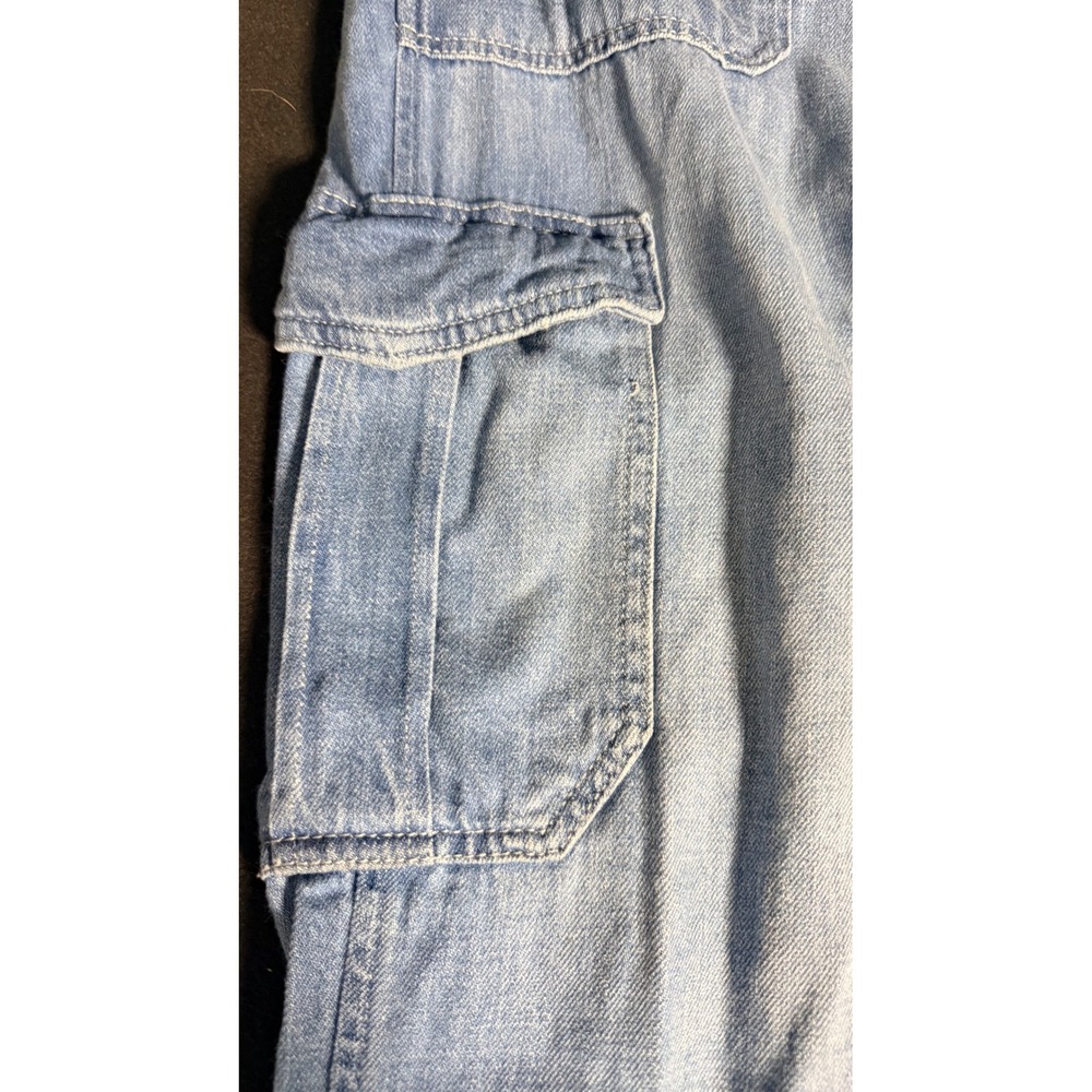 GAP Easy Jean Cargo Pants Large Petite Indigo Drawstring Utility Pockets - Picture 3 of 8